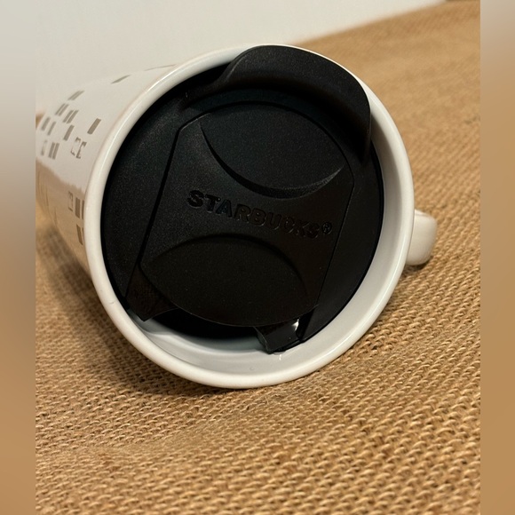 Starbucks | Holiday Gold Tree | Ceramic Travel Tumbler Tall Mug with Lid 2014 - Picture 9 of 14